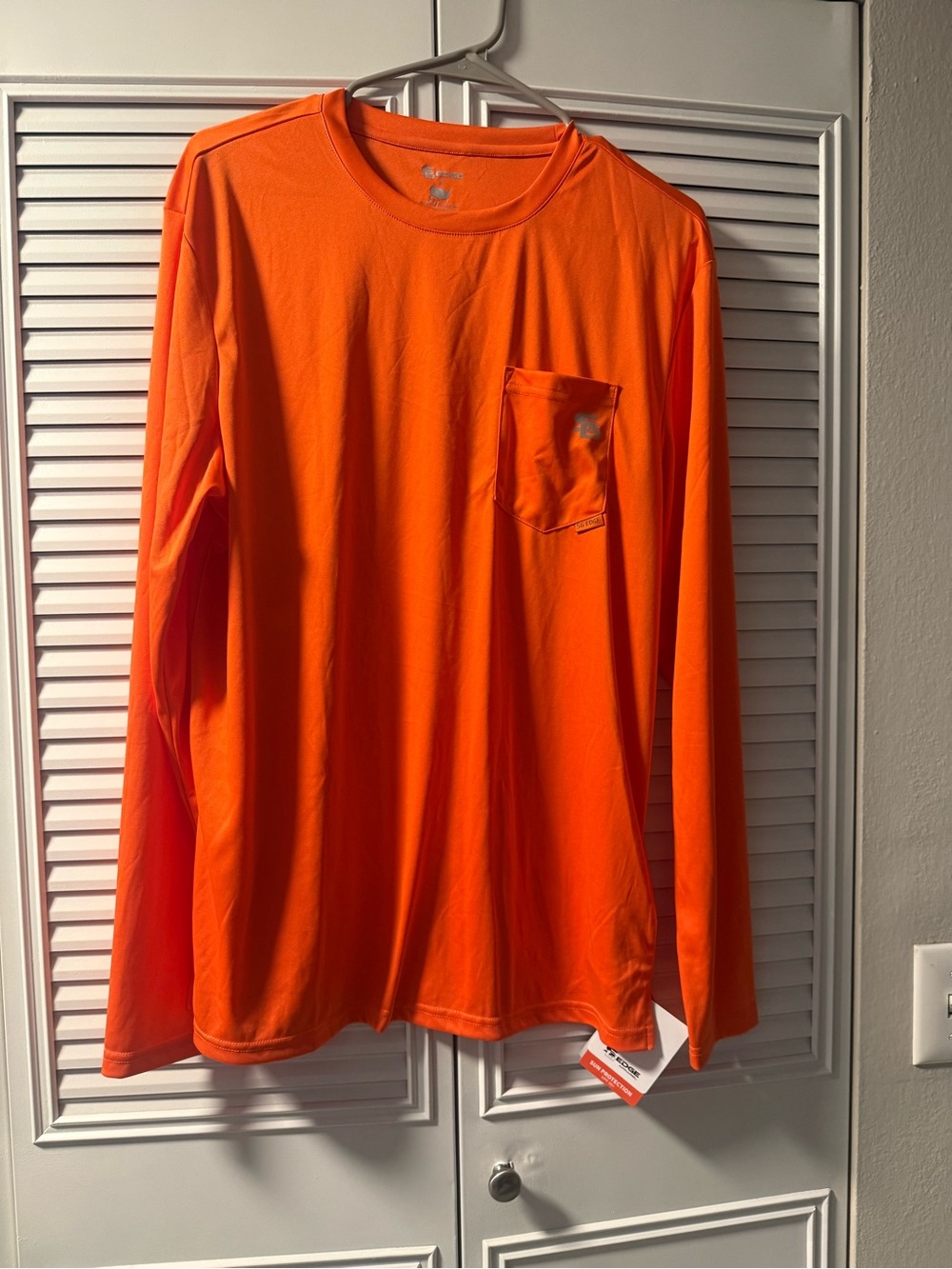edge Bright Orange Long-Sleeve Pocket Tee